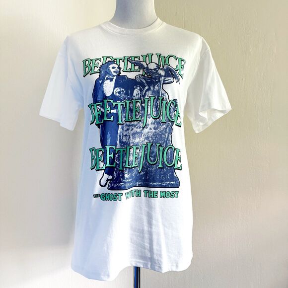 Beetlejuice T-Shirt Mens Size Medium Beetle Juice 80s Movie Halloween Fun Gift - Picture 1 of 5